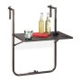 Balkono stalas Relaxdays 10035755, Sulankstomas, Ruda, 59,5 × 72,5–83 × 59 cm