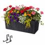 Balkono vazonas Relaxdays 10053086_8649, su turėklų laikikliais, Juoda, 50 × 19 × 19 cm
