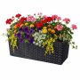Balkono vazonas Relaxdays 10053086_8650, 30 l, be turėklų laikiklių, Juoda, 50 × 19 × 19 cm