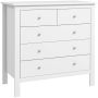 White chest of drawers with 5 drawers, 79x39.5x80.5 cm