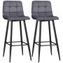 Bar stools, 2 pcs, Grey, 42 × 55 × 103 cm