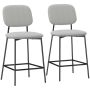 Bar stools, 2 pcs, Grey, 45 × 102 × 49 cm