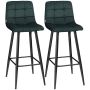 Bar stools, 2 pcs, Green, 42 × 47 × 105 cm