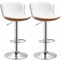 Bar stool set, 2 pcs, 46 × 53.5 × 85–106 cm