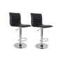 Bar stool set, 2 pcs. black faux leather