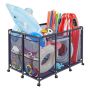 Pool storage box VEVOR 87011, 10 castors, 4 with brakes, 125 × 84 × 84 cm