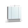 Wall-mounted bathroom cabinet with mirror and lighting 16.5x70x75cm., gray