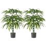 Set of 2 artificial bamboos 15x100cm., green