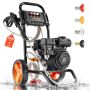 Petrol pressure washer VEVOR 2500D-SP, 4 nozzles, 56 × 45 × 84 cm