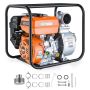 Petrol water pump VEVOR RT100ZB26-5.6Q, with 7.62 m hose, 67.8 × 52 × 59 cm