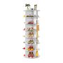 Вращающаяся обувная полка VEVOR OY-XZXJ-09-7, 7 ярусов, 28 пар, Белая, 59,8 × 162 × 59,8 см
