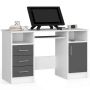 Desk NORE Ana, white/dark grey