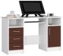 Desk NORE Ana, white/dark brown