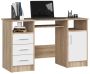 Desk NORE Ana 124 cm, white/oak