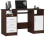 Desk NORE Ana, white/dark brown