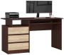 Desk NORE CLP S135, dark brown/oak color