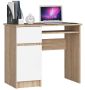 Desk NORE S90, left, white/oak