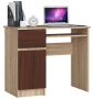 Desk NORE S90, left, dark brown/oak
