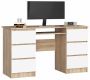 Desk NORE A-11, white/oak color