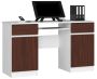 Desk NORE A5, white/dark brown