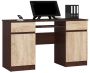 Desk NORE A5, dark brown/oak