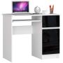 Desk NORE S90, right, white/black