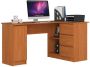 Corner desk NORE B20, right, light brown