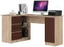 Corner desk NORE B20, left, dark brown/oak