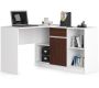 Corner desk NORE B-17, white/dark brown