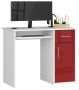 Desk NORE S90, white/red