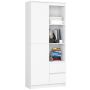 Офисный стеллаж AKORD CLP R11, с дверцами и 2 ящиками, Белый, 80 × 180 × 35 см