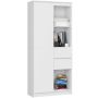 Офисный стеллаж AKORD CLP R15, с дверцами и 2 ящиками, Белый, 80 × 180 × 35 см
