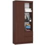 Офисный стеллаж AKORD R11, 1 дверца и 2 ящика, Коричневый, 80 × 180 × 35 см