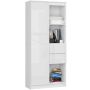 Офисный стеллаж CLP R15, 7 полок, 1 дверца и 2 ящика, белый, 80 × 180 × 35 см