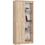 Офисный стеллаж CLP R80 1D 4P, 1 дверца, 8 полок, коричневый, 80 × 180 × 35 см