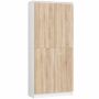 Офисный стеллаж R80 CLP, 2 дверцы и 8 полок, белый/дубовый, 80 × 180 × 35 см