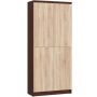 Офисный стеллаж R80 CLP, 2 дверцы и 8 полок, коричневый/дубовый, 80 × 180 × 35 см