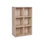 Bookshelf with 6 compartments, wood finish