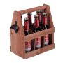Butelių dėklas Relaxdays, 6 buteliams po 0,33 l, Rudas, 27,5 × 28 × 15 cm