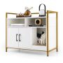 Cat litter box 90x45x74cm., white/gold color