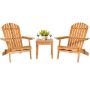 3-piece garden furniture set, light brown