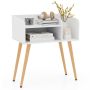 Bedside table 50x32x58cm., white/light brown