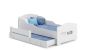 Children's double bed Michas with mattress and safety barrier 164x85x63 / 145x80x15cm, airplane