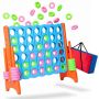 „Connect Four“ žaidimas Relaxdays, XXL, su krepšiu, Mėlyna/oranžinė, 120 × 110 × 55 cm