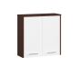 Wall-mounted bathroom cabinet NORE Fin K60, dark brown/white