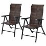 Set of 2 garden folding chairs 69x58x112cm., brown/black