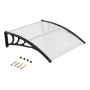 Door canopy 102x99x28cm., black