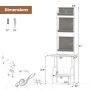 Freestanding shelf 50x51x145cm., white/gray