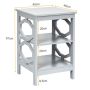 Set of 2 bedside tables 40x40x61cm, gray