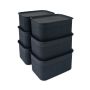 Daiktadėžės Relaxdays 10051605_46, 6 vnt, Juoda, 26,5 × 13 × 19 cm